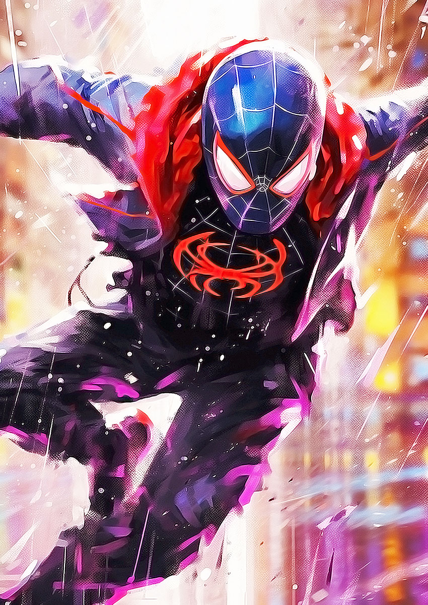 Miles Morales Style Spider-Man Canvas Print & Poster Wall Art - AI PRINT LAB